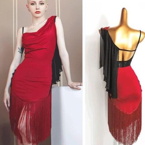 Red latin dress skirt cha cha samba dress latin leotard blouse latin bodysuit latin skirt 762