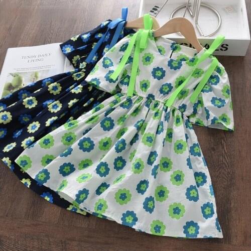 Melario Girls Princess Dress Vestidos 2021 Fashion Summer Baby Girl Flowers Bowtie Costumes Kids Casual Floral Dresses 2-6Y