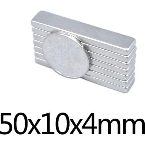 5/10PCS 50x10x4mm Powerful Magnets Long Sheet Permanent Magnet 50x10x4 mm N35 Super Strong Neodymium Magnet NdFeB 50*10*4 mm
