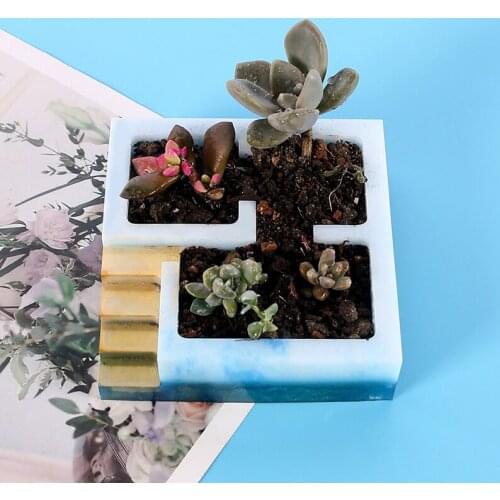 Fleshy Flowerpot Silicon Mold DIY Resin Succulent Plant Pot Home Decoration