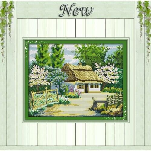 Beautiful homeland cabin Scenery,Pattern Counted printed on canvas DMC 14CT 11CT DIY Cross Stitch Needlework kits Embroidery Set