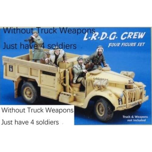 New Unassembled 1/35 LRDG Crew without Truck just have 4 man Resin Kit DIY Toys Unpainted resin model