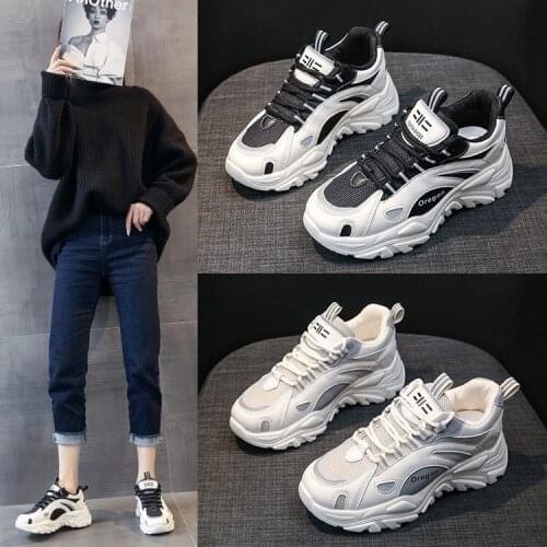2021 Spring New Dad Shoes Colorblock All-Matching Sports Shoes Student Single-Layer Shoes Womens Shoes