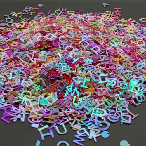 20g Hollow Out Mix Letter Loose Sequins for Crafts Paillettes Glitter Nail Art Decoration Sequin DIY Sewing Accessories