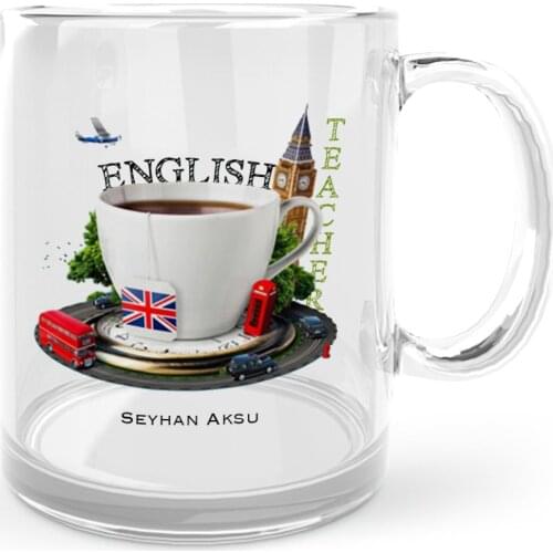 Personalized English Teacher Glass Mug Cup-8