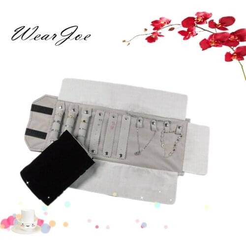 Superior Jewelry Carrying Portable Pouch Velvet Fabric For Ring Earring Bracelet Necklace Storage Roll Bag For Traval 4 Styles