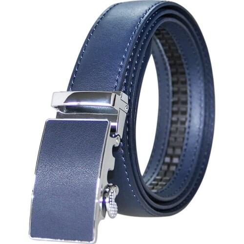 High Quality Men Genuine Leather Automatic Buckle Waist Belt Leather Belt For Jeans Adjustable Belt Wide 3.5cm