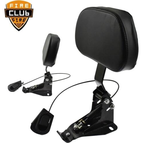 Detachable Adjustable Driver Rider Backrest w/ Mounting Kits For Harley Touring Road King Street Glide FLHR FLHX FLTRX 2009-2019