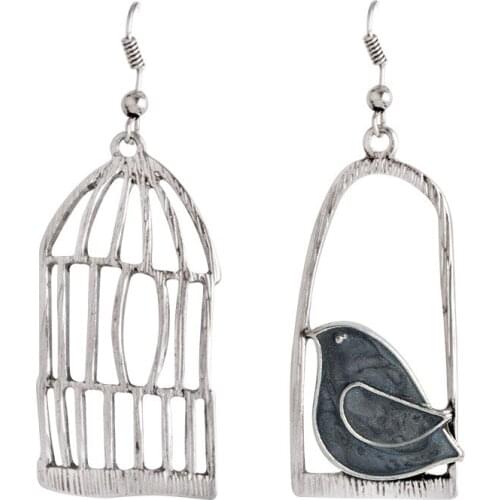 New arrival Bird Birdcage Asymmetry Classical Stud Earrings hot sales womens fashion earrings Female Brincos de gota feminino