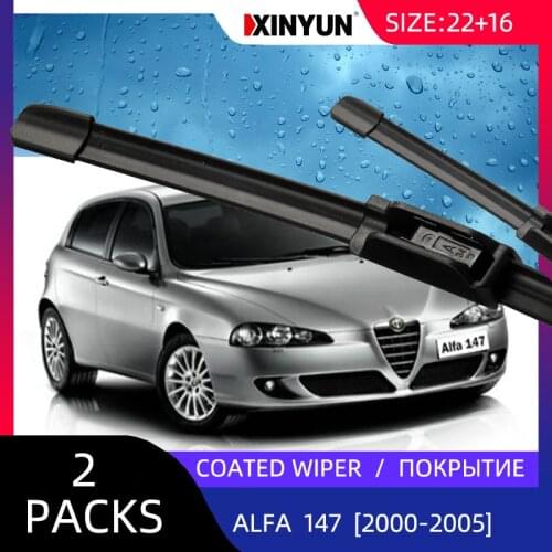 Wiper LHD Front Coated Wiper Blades For Alfa Romeo 147 2000 - 2005 Windshield Windscreen 22"16"