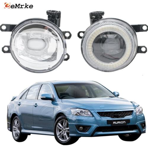 2in1 LED Angel Eye Daytime Running Lights DRL + Cut-Line Lens Fog Lights for Toyota Aurion Sportivo '09 2010 2011 2012 2013 -'15