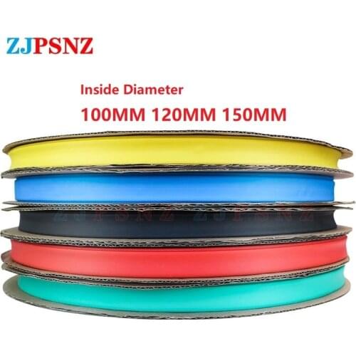 1 Meter Big Inside Diameter 100MM 120MM 150MM Heat Shrink Tubing Tube kit Insulation Tubing Wire Cable 5Colors High Quality