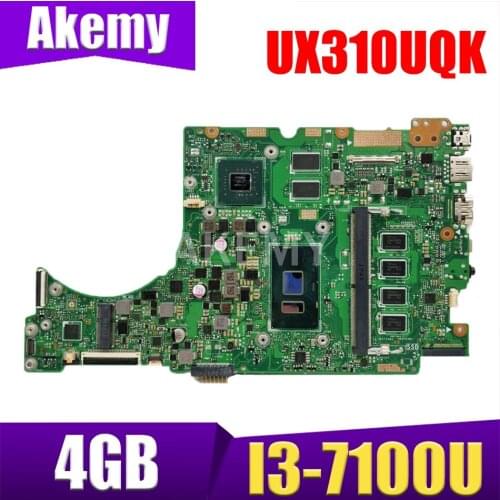 UX310UV original mainboard for ASUS UX310UQK UX310UQ with 4GB-RAM I3-7100U GT940MX-2GB Laptop motherboard