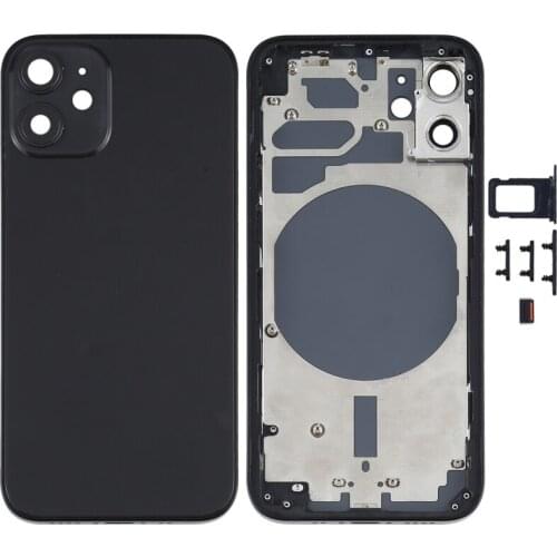 Back Housing Cover with SIM Card Tray & Side Keys & Camera Lens for iPhone 12 mini