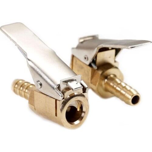 1pcs 6mm 8mm Auto Air Pump Chuck Clip Car Truck Wheel Tyre Tire Nozzle Inflator Valve Connector Clamp Head Brass Car Accessories