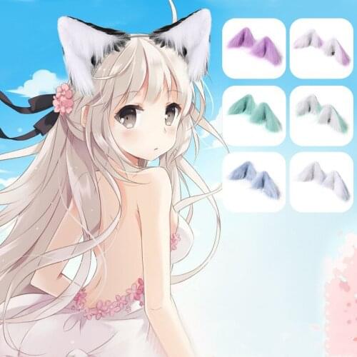 Fox Plush Hair Hoop Women Girls Fashion Cat Animal Ears Hairpin Headbands Handmade Cosplay Costume Hair Accessories