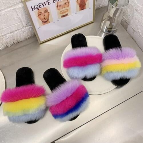 2021 Women Indoor Fur Slippers Warm Platform Shoes Woman Slip on Soft Flats Casual Floor Slipper Women Home Shoe new arrival