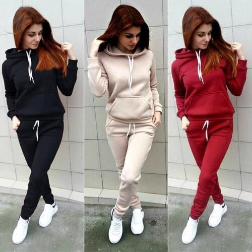 2021 Spring Autumn 2 Piece Sweat Set Hoodies Sweatshirt Pants Casual Sports Suit For Women Striped Tracksuit Joggers Suits