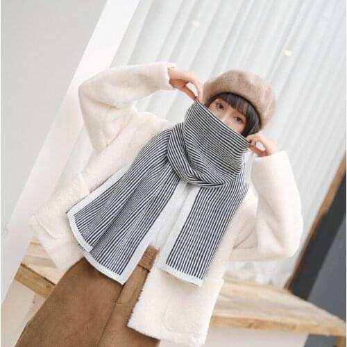 2020 new arrival fashion women autumn winter thick warm striped long scarf comfortable soft travel fresh sweet holiday scarf