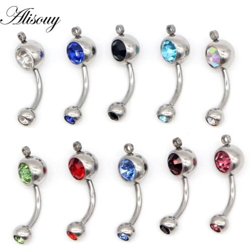 1 pc Piercing Navel Surgical Steel Single Crystal Rhinestone DIY Belly Button Rings Navel Piercing Ombligo 5/8mm Ball Nombril