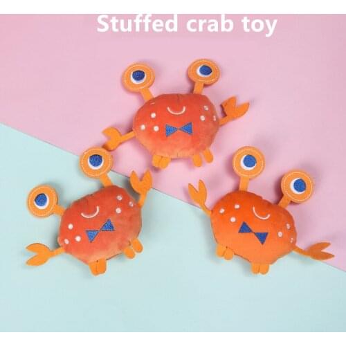 1pc Plush Crab Dog Toy Soft Plush Pet Toy Chew Puppy Press Sound Squeaky Toys for Dogs Various Toys Pet Products
