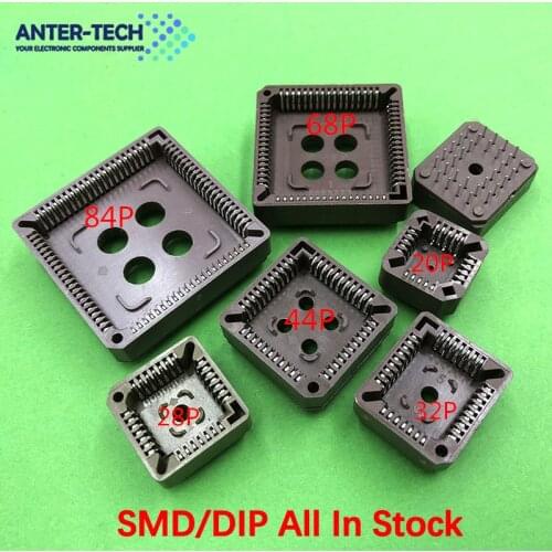 10pcs/lot PLCC IC socket PLCC32 PLCC44 PLCC68 PLCC84 SMD DIP PLCC Socket adapter In Stock PLCC20 PLCC28 PLCC-32 PLCC-44 PLCC-32P
