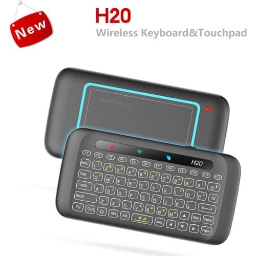 2.4G Mini Wireless Remote Keyboard Mouse IR Leaning H20 with LED Backlit Multi-touch Touchpad for Android PC Drop Shipping