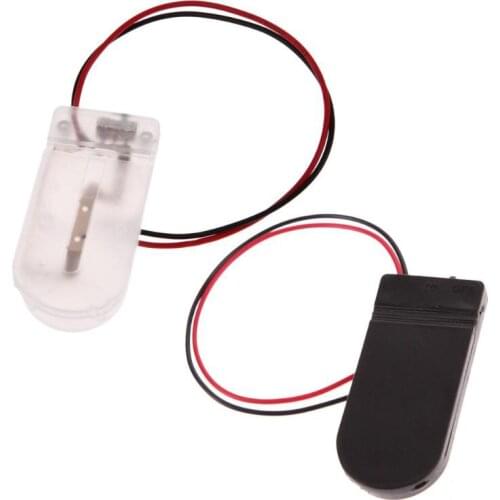 2000pcs/lot 2x CR2032 Button Coin Cell Battery Charger Socket Holder Case Cover Box With 6V Wire Lead ON/OFF Switch