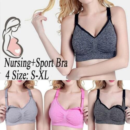 Women Cotton Maternity Bra Breathable Breastfeeding Bras for Pregnant Nursing Bra Plus Big Size Easy Feeding Bra Wire Free