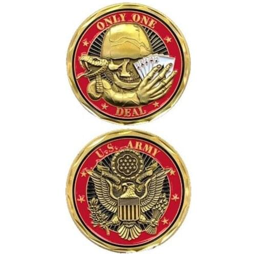 Custom coins low price Military US Challenge Coin Only One Deal Scull & Cross Bones New oem metal milirary coins FH810233