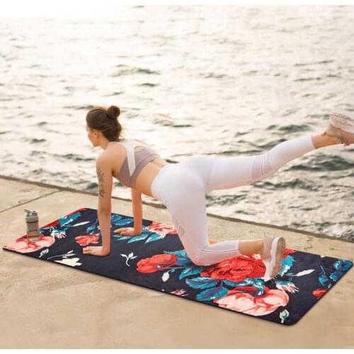 Flower Printing Suede Yoga Mat 6MM Thick Eco-friendly Slip-resistant Hot Yoga Best Yoga Mat SBS Pilates Mats Fitness Mattress