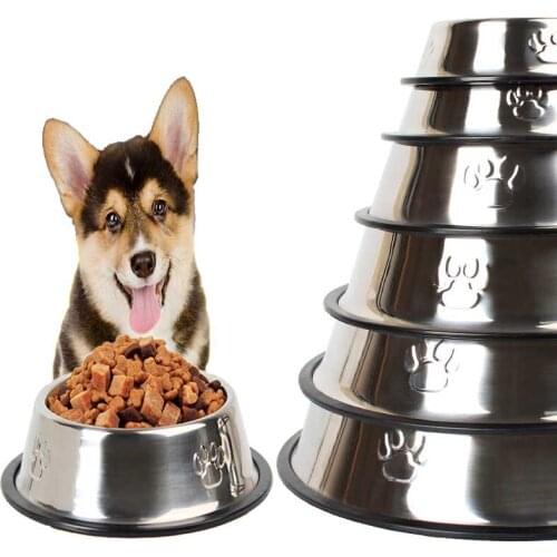 Pets dog food dispenser cat stainless steel With stand Prevent breakage Easy to clean Suitable for Eat and drink voerbakjes kat
