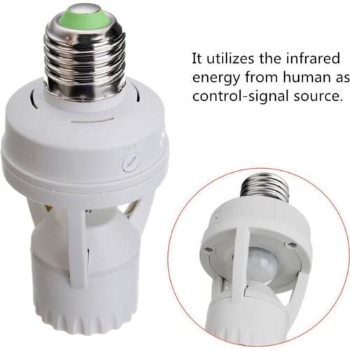 E27 PIR Induction Motion Sensor Light Socket Switch Led 360 Lamp Light Holder Base Bulb Degrees 110-240V Holder Lamp L1E6
