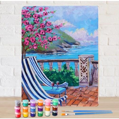 GATYZTORY DIY Painting By Numbers Kids Flower Room Landscape Paint By Numbers For Adults Photo Frames For Picture Wall Art Canva