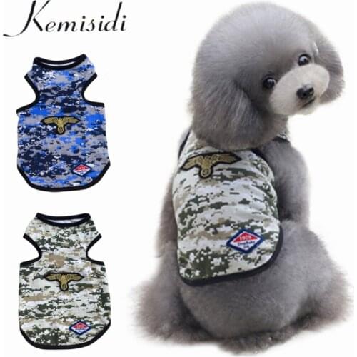 KEMISIDI Summer Dog Vest Camouflage Sleeveless Pet Clothes Breathable Cotton Dogs Clothing T-shirt For Small Dog Chihuahua Teddy