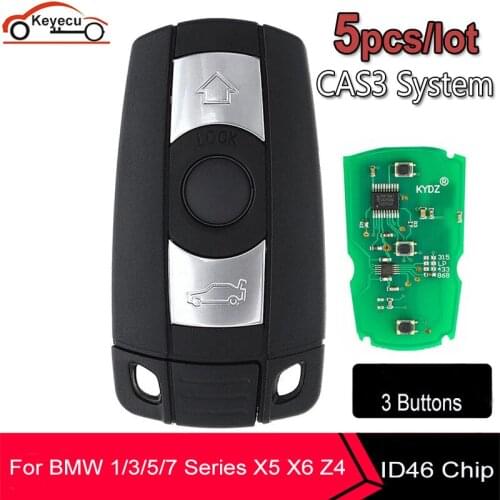 KEYECU 5pcs KYDZ Car Remote Smart Key 315/433/ 868MHz for BMW 1/3/5/7 Series CAS3 X5 X6 Z4 Car Keyless Control Transmitter Chip