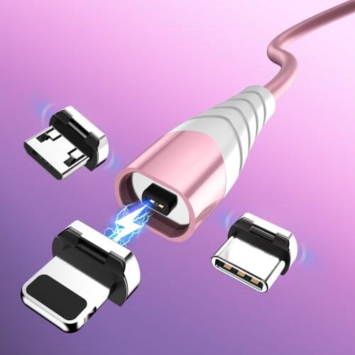 Magnetic USB Cable Fast Charging Type C Data Cord For iPhone 12 Xiaomi Samsung Mobile Phone Charger Micro USB Charge Wire Cable
