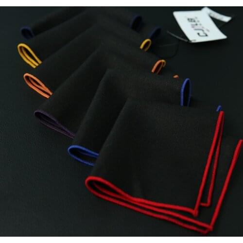 Mens fashion business suit handkerchiefs pocket square cotton black for wedding 24x24cm 30pcs/lot