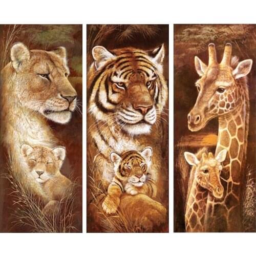 Animals family 5D diy Needlework embroidery pattern resin drills diy diamond painting 3d cross stitch kits handmade room decor