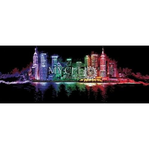 Full Drill 5D DIY Diamond Painting Color city landscape Diamond Embroidery Cross Stitch Mosaic Rhinestone Home Decor Crafts