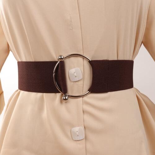 Belts for Women Simple Waist Elastic Ladies Band Round Buckle Decoration Coat Sweater Fashion Dress Waistband