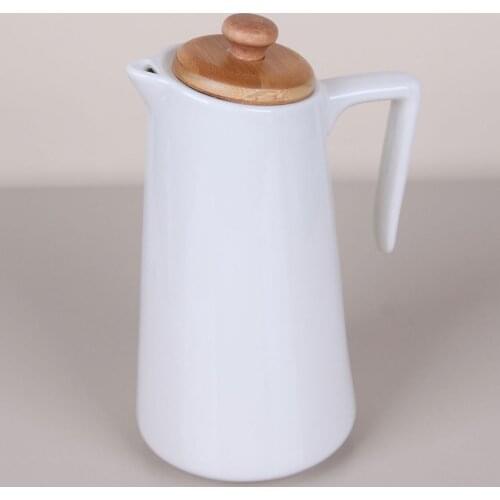 With bamboo Lid Porcelain Yağlık