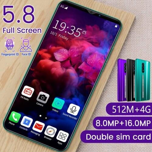 512M+4G 5.8 Inch Screen Android Phone Purple Water Drop Screen Smartphone Solid Color Mobile Phone Cool Shape Fashion dropship