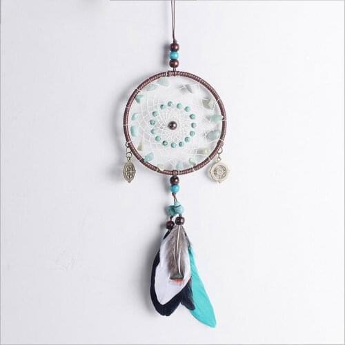 Green Beads Dreamcatcher Car Pendant Ornaments Handmade Dream Catcher Jewelry Pendant Car Home Decoration Crafts Gifts