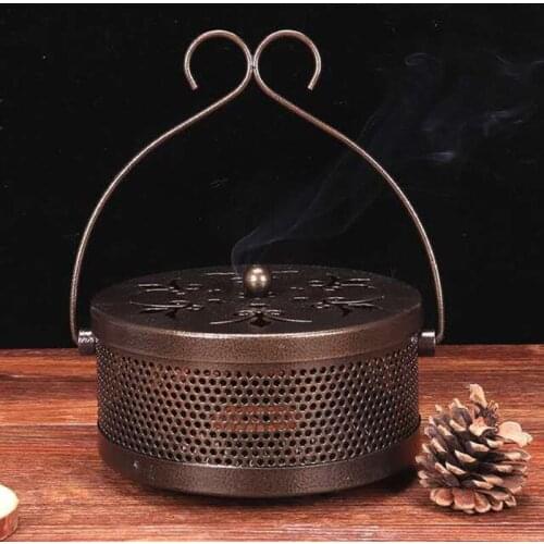 Rought Iron Creative Mosquito Coil Box Portable Mosquito Coil Holder Household Outdoor Fireproof Mosquito Coil Burner