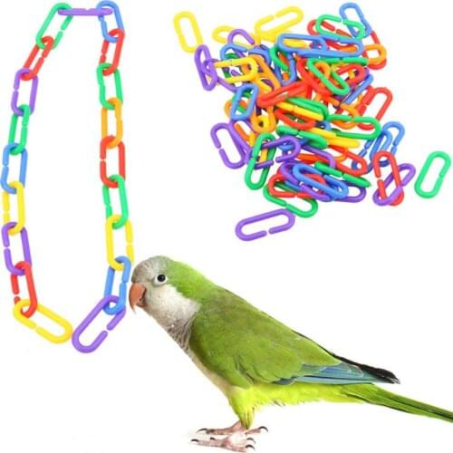 100pcs Plastic Schakels Speelgoe C-clips Hooks Chain Bird Toys C-links Sugar Glider Rat Parrot Bird Parrot Toys Bird Chain