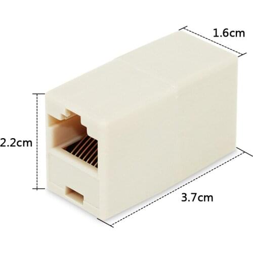2pcs RJ45 Female To Female Network Ethernet LAN Splitter Connector Transfer Head RJ45 Adapter Coupler CAT5 Cat5e