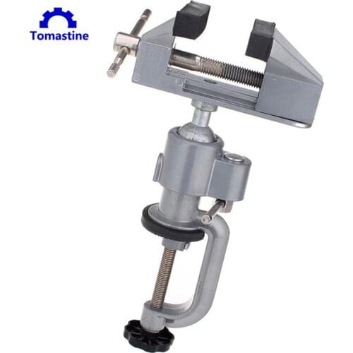2 in 1 Table Vise Vice Aluminium Alloy 360 Degree Rotating Universal Vise Precise Mini Vise Clamp alloet with Rubber Jaws
