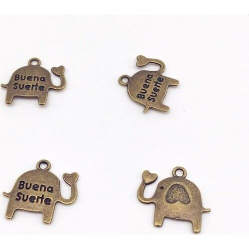 High quality 22 pcs metal Elephant charms cute Elephant Pendant fit DIY handmade necklace earring bracelet charms Jewelry Making