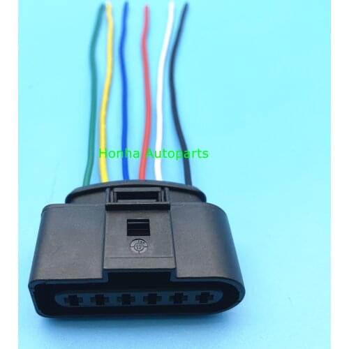 6 pin 3.5mm female waterproof cable electrical pump connector ignition coil wire harness plug 1J0973726 for VW Audi With wires